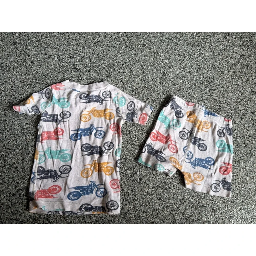 Hanna Andersson Kids Size 4 100cm Organic Cotton Pajama Top Vintage Motorcycle